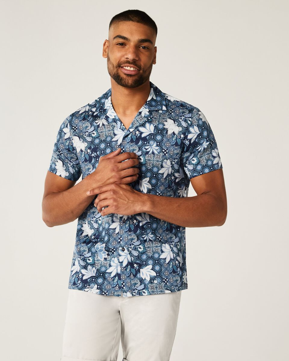 Mens Navy/Blue Short Sleeve Shirt
